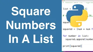 Square The Numbers In A List Python Example
