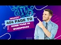 404 Pages to Home Page Redirection In WordPress Redirection WordPress Plugin