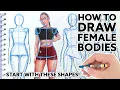 How to Draw FEMALE BODIES Step by Step - Drawing Female Figure for Beginners Natalia Madej