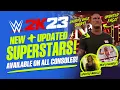 WWE 2K23: New \u0026 Updated Superstars, Alternate Models, Attires, Legends \u0026 Creations!