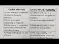Difference Between Data Mining And Data Warehousing -Class Series