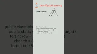 Triangle Alphabet Pattern Question in java Interview Questions
