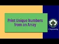 7 Array Demo Print Unique Numbers