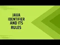 Java Identifiers in hindi Java Naming Rules with Examples Java Tutorial for Beginners