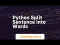 python split sentence into words