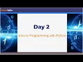 24A Day 2 Intro to Programming with Python