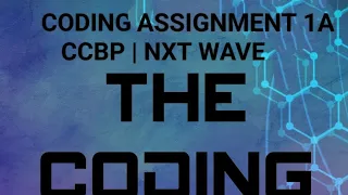 Assignment 1A CCBP NXTWAVE Assignment 1A CCBP NXTWAVE