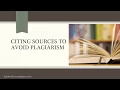 Citing Sources to Avoid plagiarism