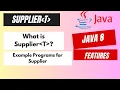 3 6 Supplier Interface Supplier Predefined Functional interface Example programs for Supplier