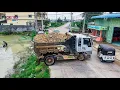 Download Lagu AMAZING! 5T Trucks Unloading SoilRock Filling up by Skillful Driver \u0026 Pushing clear by Dozer KOMATSU