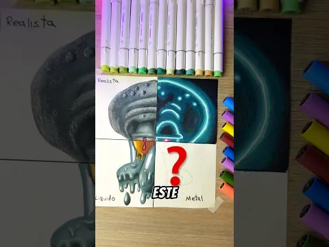 Dibujé a Calamardo pero en 4 ESTILOS 😱 #dibujos #drawing #arte