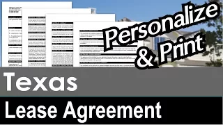 Texas Lease Agreement for Rental Property
