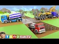 Download Lagu Excavator \u0026 Wheel Loader Trailer Truck vs Cargo Truck Collision | Underpass Road Construction