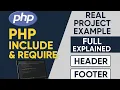 PHP Include Require Explained with Real Project Example Code Reusability in PHP Header Foote