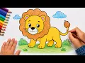 Lion Coloring Page for Kids Easy Animal Drawing Coloring