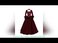 Medieval Victorian Court Lace Patchwork Gothic Dress Halloween Witch Cosplay Party Costume Square Ne