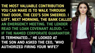 THE MOST VALUABLE CONTRIBUTION YOU CAN MAKE IS TO WALK THROUGH THAT DOOR THE CEO S SON SNEERED  THE MOST VALUABLE CONTRIBUTION YOU CAN MAKE IS TO WALK THROUGH THAT DOOR THE CEO S SON SNEERED
