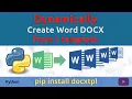 Python code to dynamically create Word documents based on 1 template file how to use docxtpl