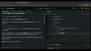1544 Make The String Great LeetCode Problem Solution Python Easy Solution