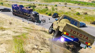قراند 5 شاحنه محمله شاصات تتعرض لسرقه ولاكن يطلبوا الفزعه من راعي الشاص GTA V 