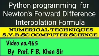 Python programming for Newton s forward difference interpolation formula