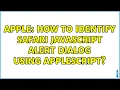 Apple How to Identify Safari Javascript Alert Dialog using AppleScript