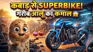 गरीब आलू ने कबाड़ से बना दी ₹10 लाख की सुपरबाइक 😱🔥 | फिर जो हुआ…Hindi story l