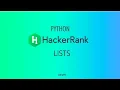 Lists Hackerrank Python Solutions