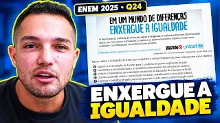Questão 24 ENEM 2025: UNICEF e combate ao racismo | Linguagens