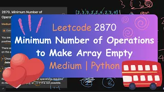 Leetcode 2870 Minimum Number of Operations to Make Array Empty Medium Python