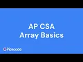 AP CSA Unit 4 Array Basics 2025-2026