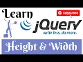 jQuery Lecture - 45 Height Width Method Tutorial in Hindi Urdu