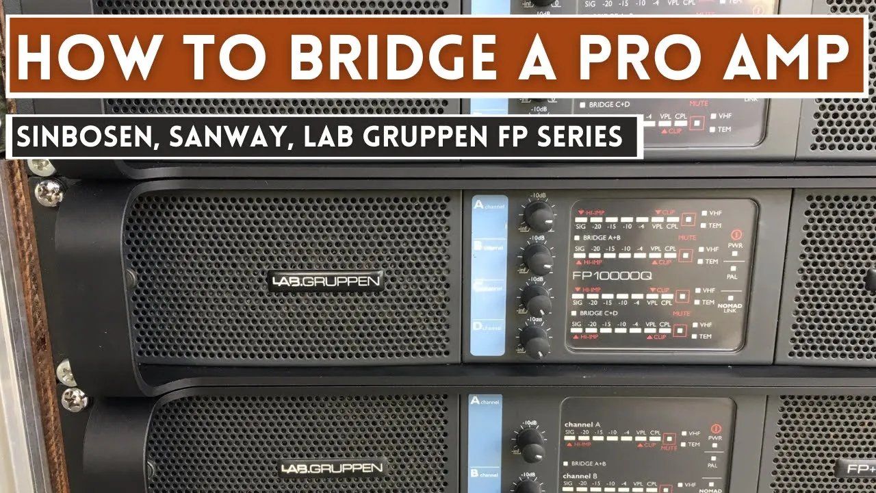 How to set up and connect a power amplifier in bridge mode - The Sinbosen FP Series.