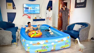 فيلم مغامرات الصيف عملنا حمام سباحة في البيت السلسيلي 