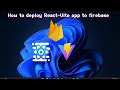 How to deploy a React - Vite app to Firebase