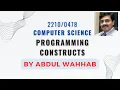 Programming constructs by wahhab