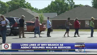 Long Lines at BMV Branch as Agency Resumes Walk-in Services