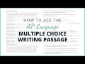 Ace the AP Lang Multiple Choice Writing Passage Annotations Answer Explanations