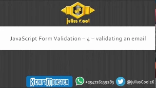 JavaScript Form Validation 4 Validating an Email
