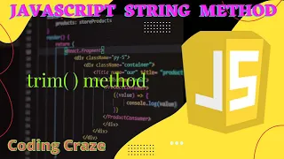 trim method in JavaScript JavaScript string method CodeWithHarry