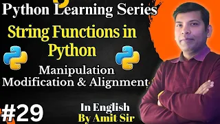 Python String Function with Example Manipulation Modification Alignment Python Tutorial