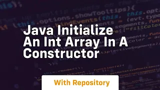 java initialize an int array in a constructor