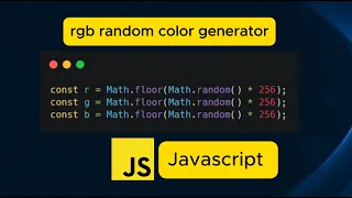 JavaScript for Beginners Random RGB Color Generator