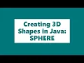 3D Shapes in Java SPHERE