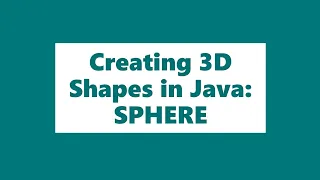 3D Shapes in Java SPHERE