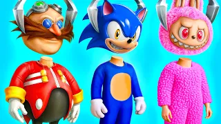 Labubu vs Super Sonic vs Shadow Sonic! Dari Kutu Buku menjadi Boneka LABUBU di Kehidupan Nyata!
