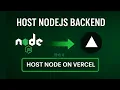 How to Deploy Node js Project on Vercel Host Backend Express js Server App on Vercel for FREE