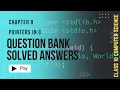 Chapter 8 Pointers in C Question Bank Solved Answers
