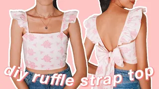 DIY RUFFLE STRAP WITH TIE IN THE BACK TOP I Regine Morales