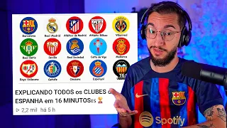 EXPLICANDO TODOS os CLUBES da ESPANHA em 16 MINUTOS🇪🇸🏆